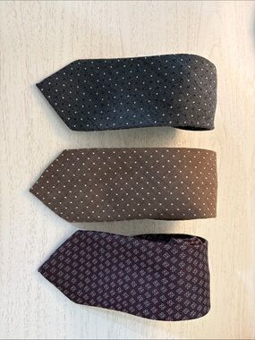 Mango Three-Pack Men's Ties in Charcoal, Brown, and Burgundy